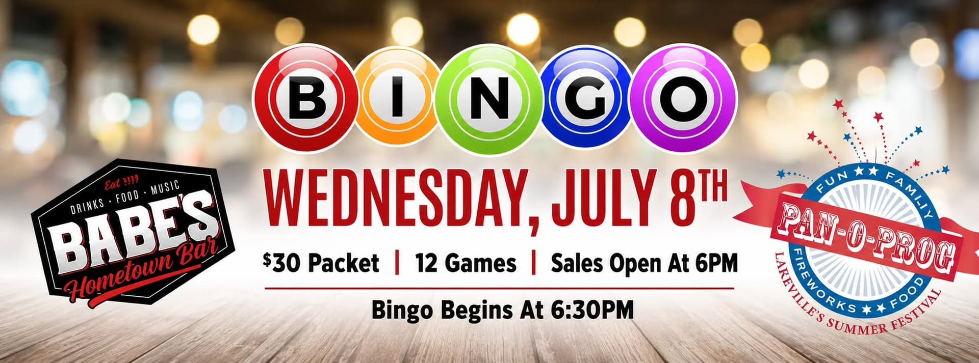 Bingo at Babe's Hometown Bar / Pan-O-Prog 2026