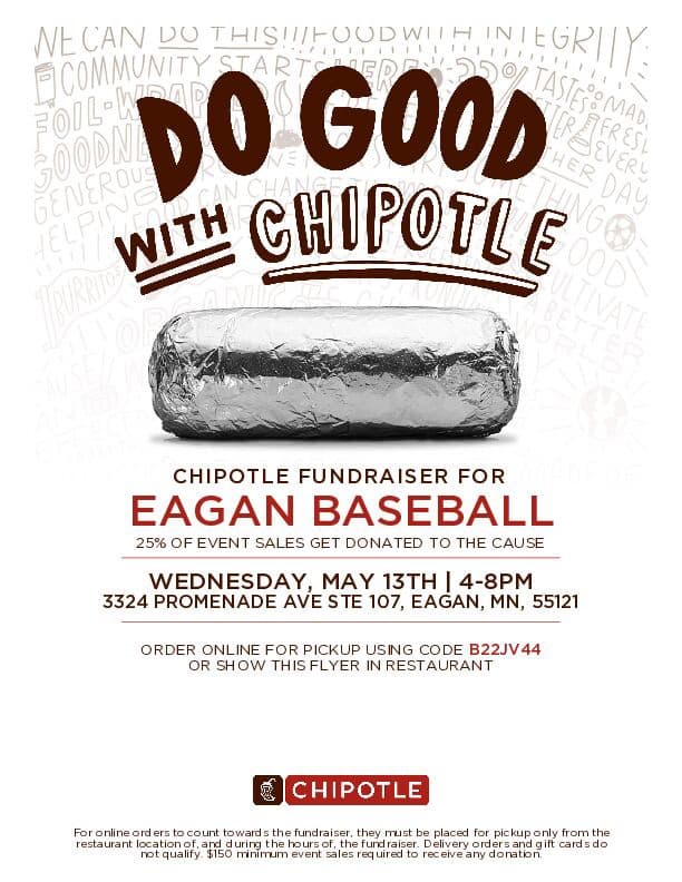 Eagan Baseball Chipotle Fundraiser