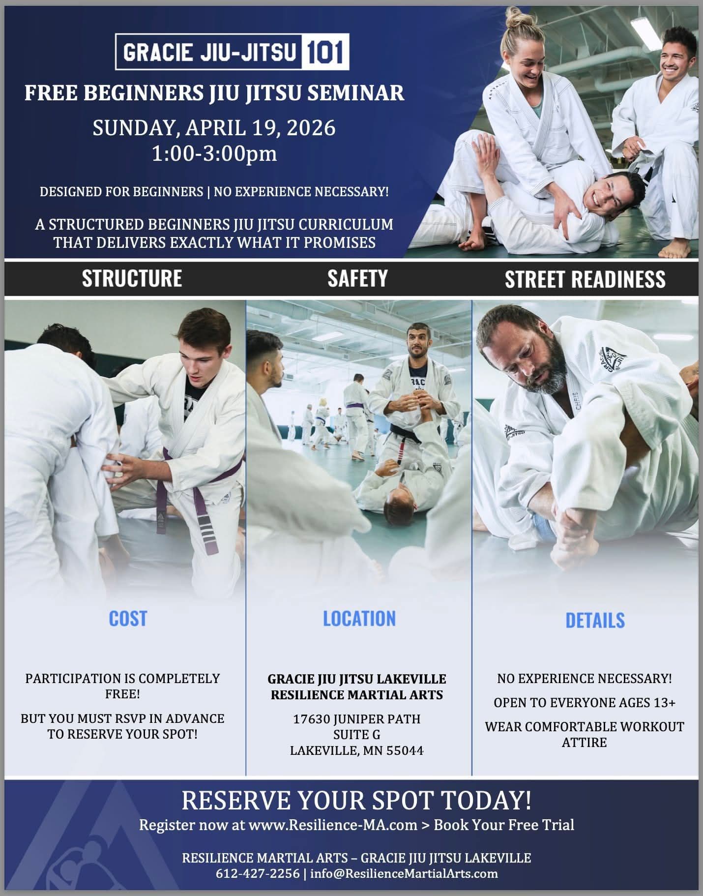 FREE Gracie JiuJitsu 101 Beginners Seminar