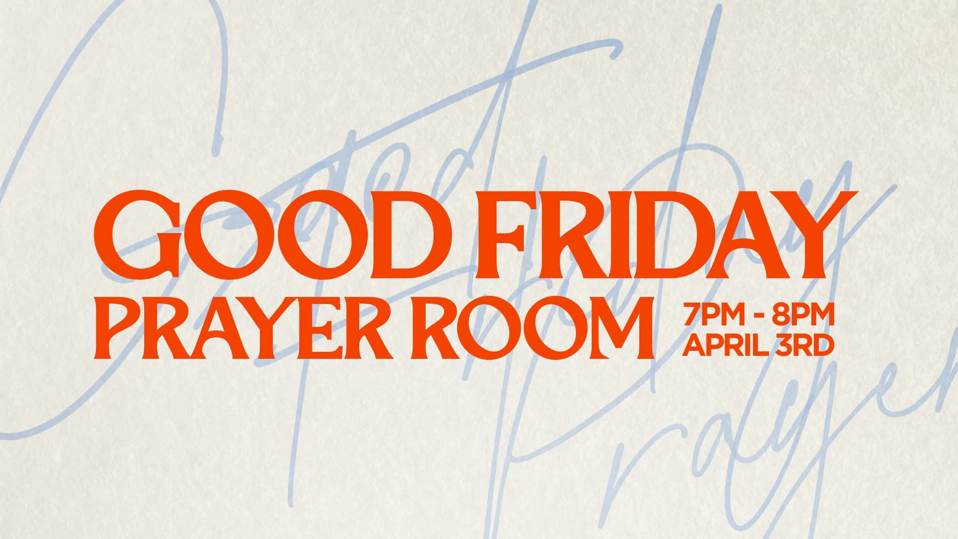 Good Friday Prayer Room