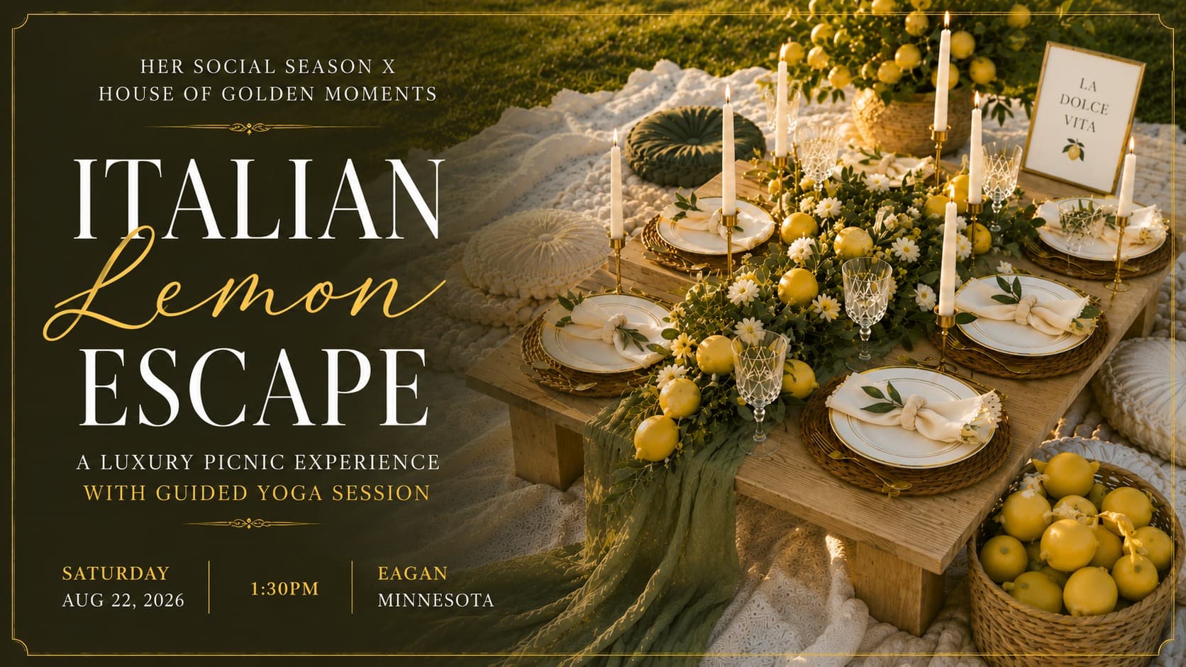 Italian Lemon Escape Luxury Guided Yoga + Picnic