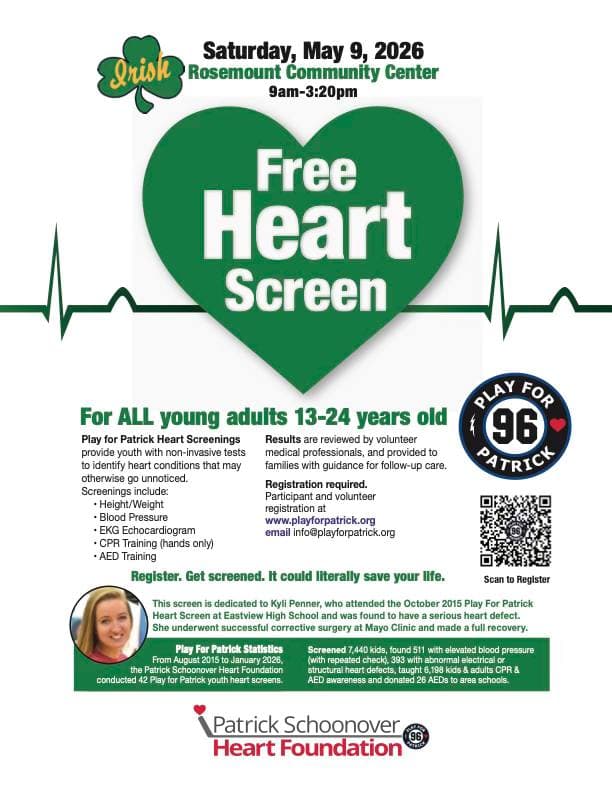 Play for Patrick Heart Screening - Rosemount