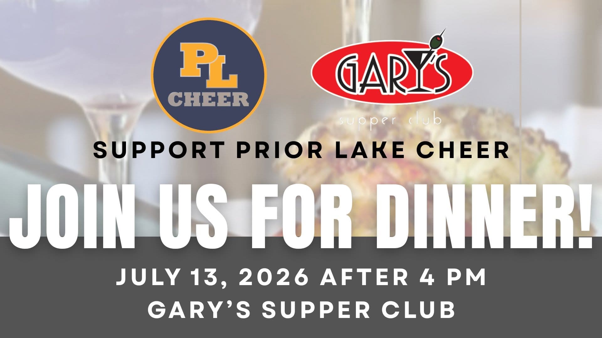 Prior Lake Cheer Fundraiser at Gary's Supper Club