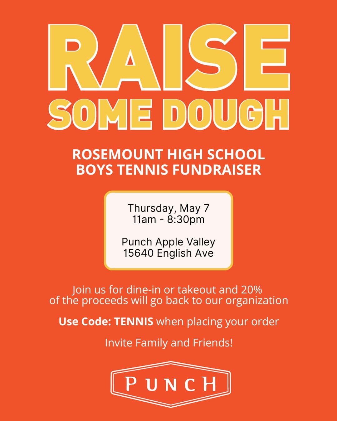 RHS Boys Tennis Raise Some Dough Fundraiser