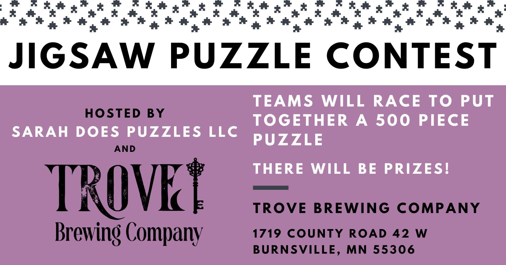 Team Jigsaw Puzzle Contest at Trove Brewing Co with Sarah Does Puzzles LLC