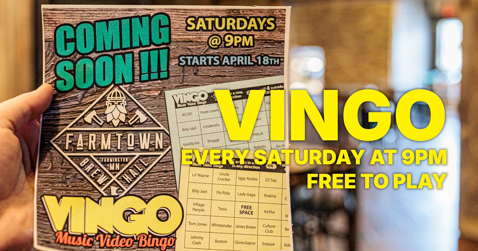 VINGO Saturdays at Farm Town Brew Hall